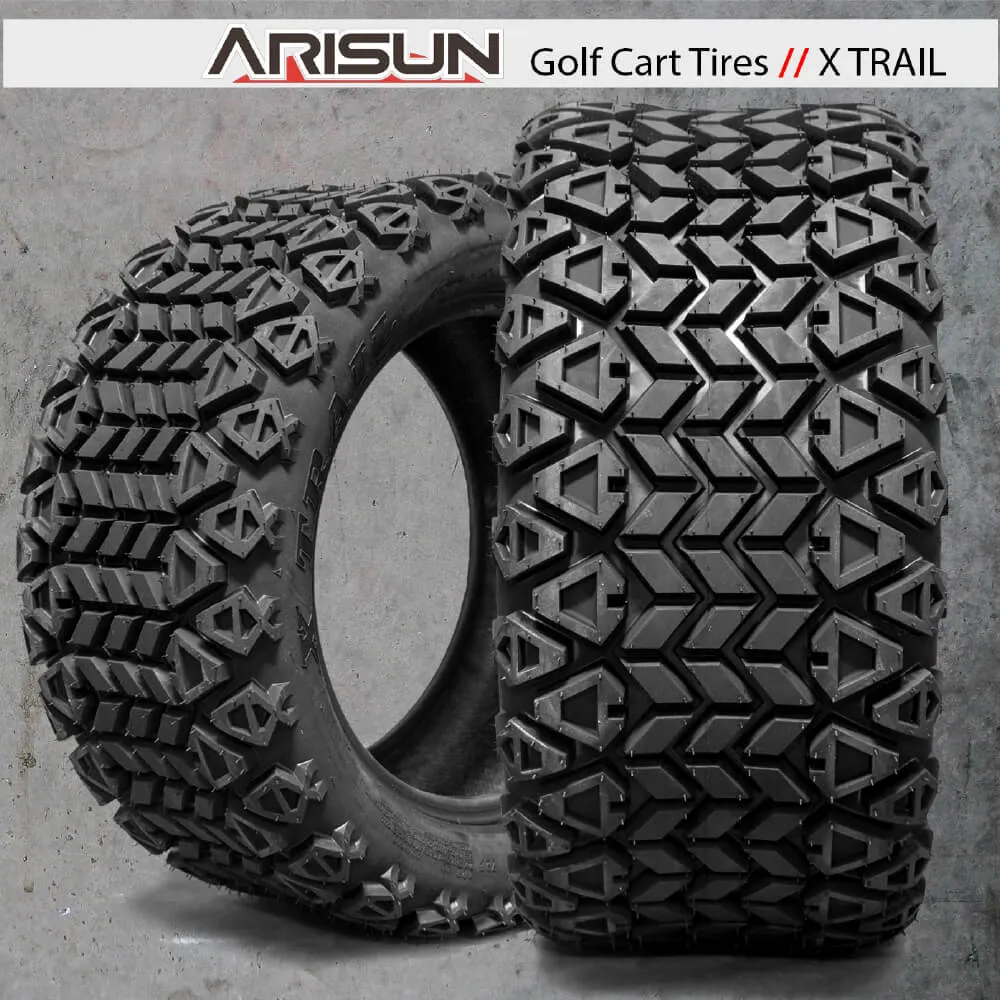 14" Apex Matte Bronze Golf Cart Wheels and All Terrain / Off-Road Tires Combo - Set of 4