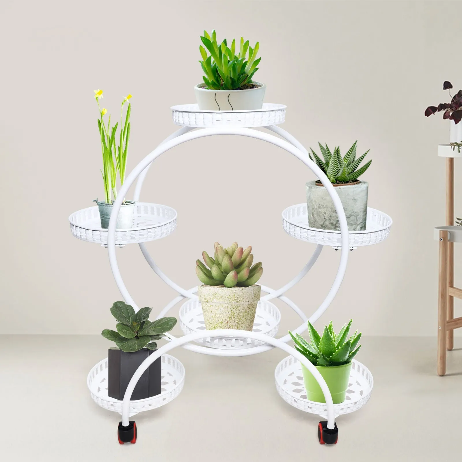 6 Pot Circle Metal Plant Stand
