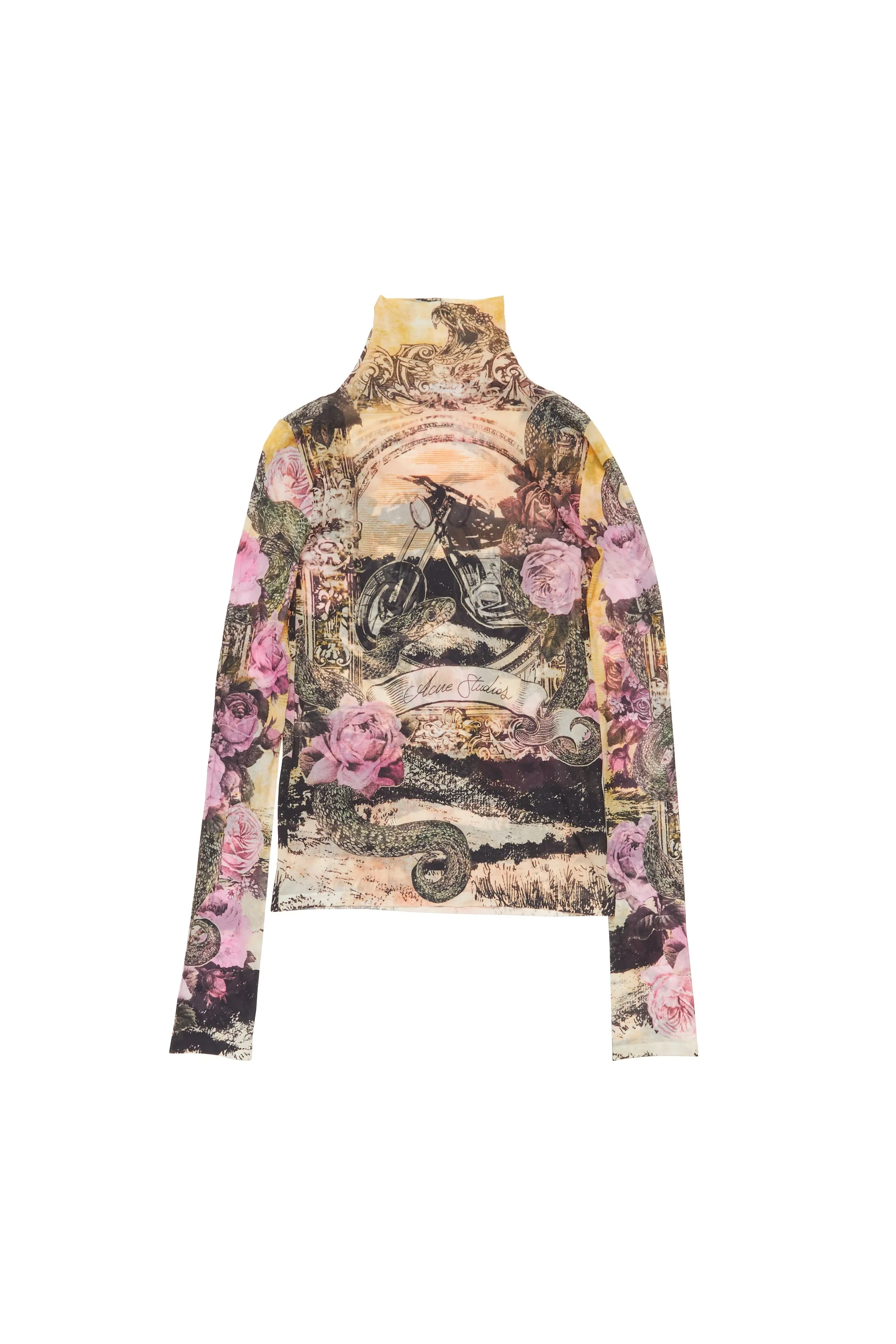 Acne Studios Printed Seamless T-shirt (Pink Multicolor)