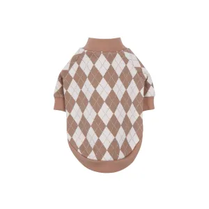 Argyle knit sweater - Brown