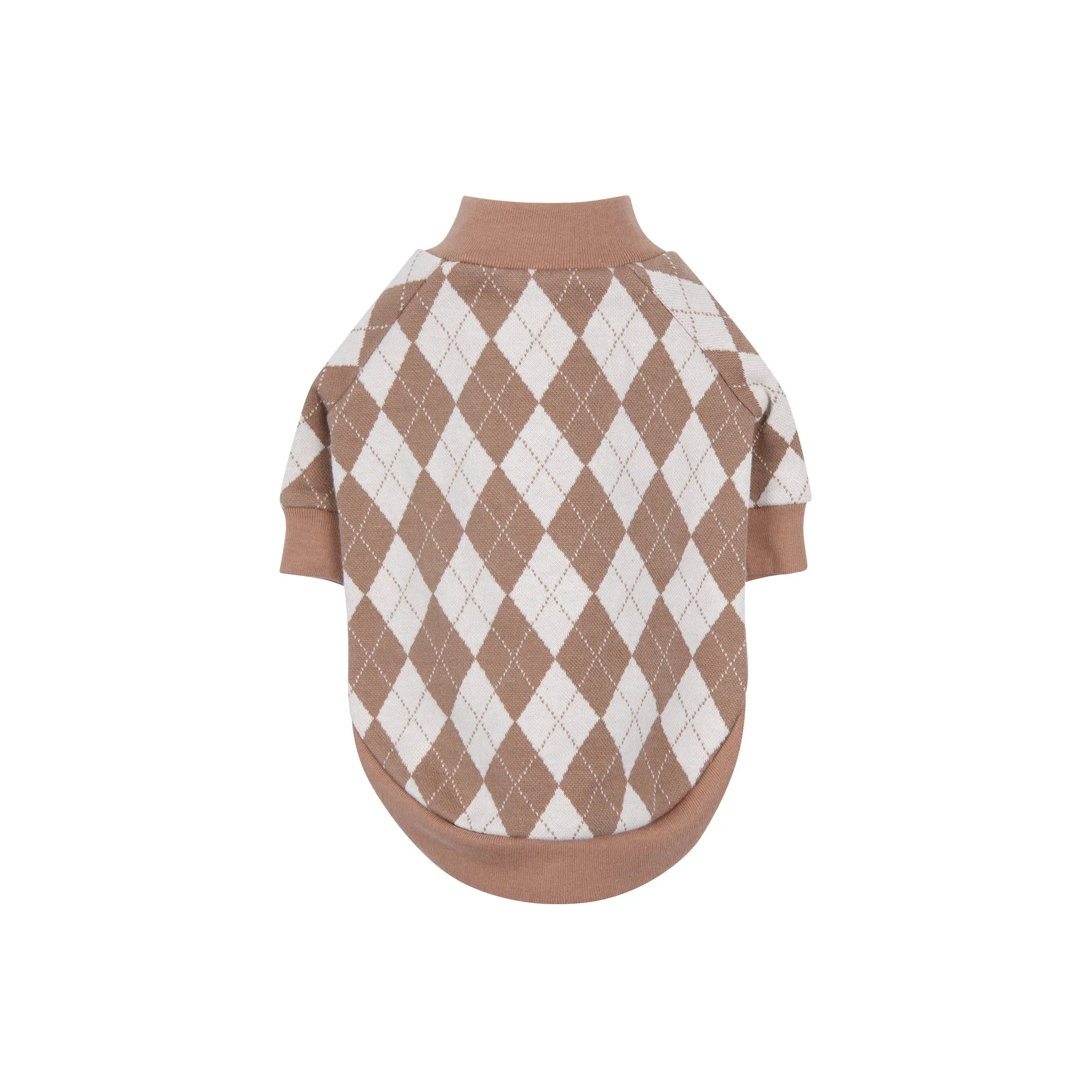 Argyle knit sweater - Brown