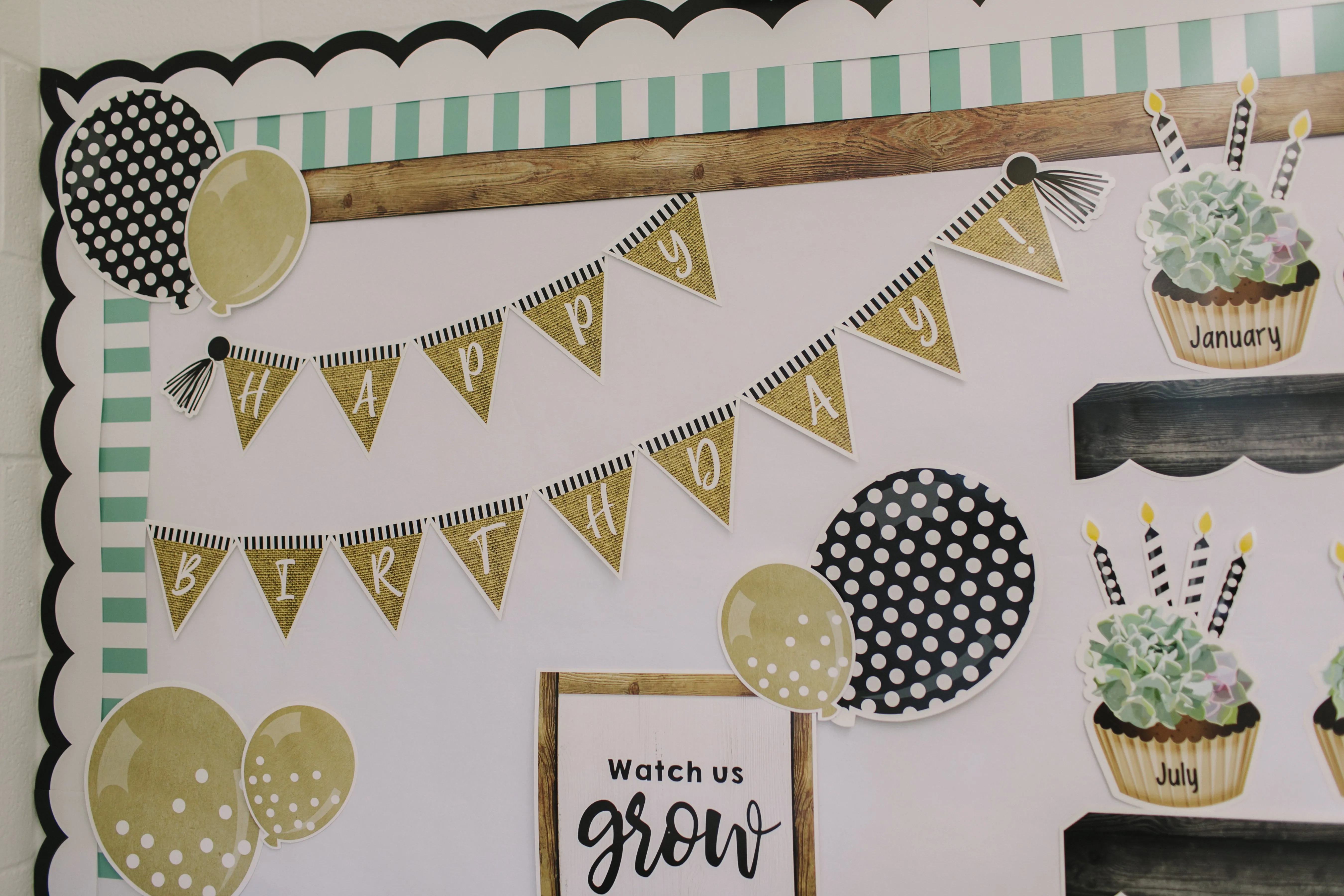 Birthday  | Classroom  Bulletin Board Set | Simply Stylish | Schoolgirl Style