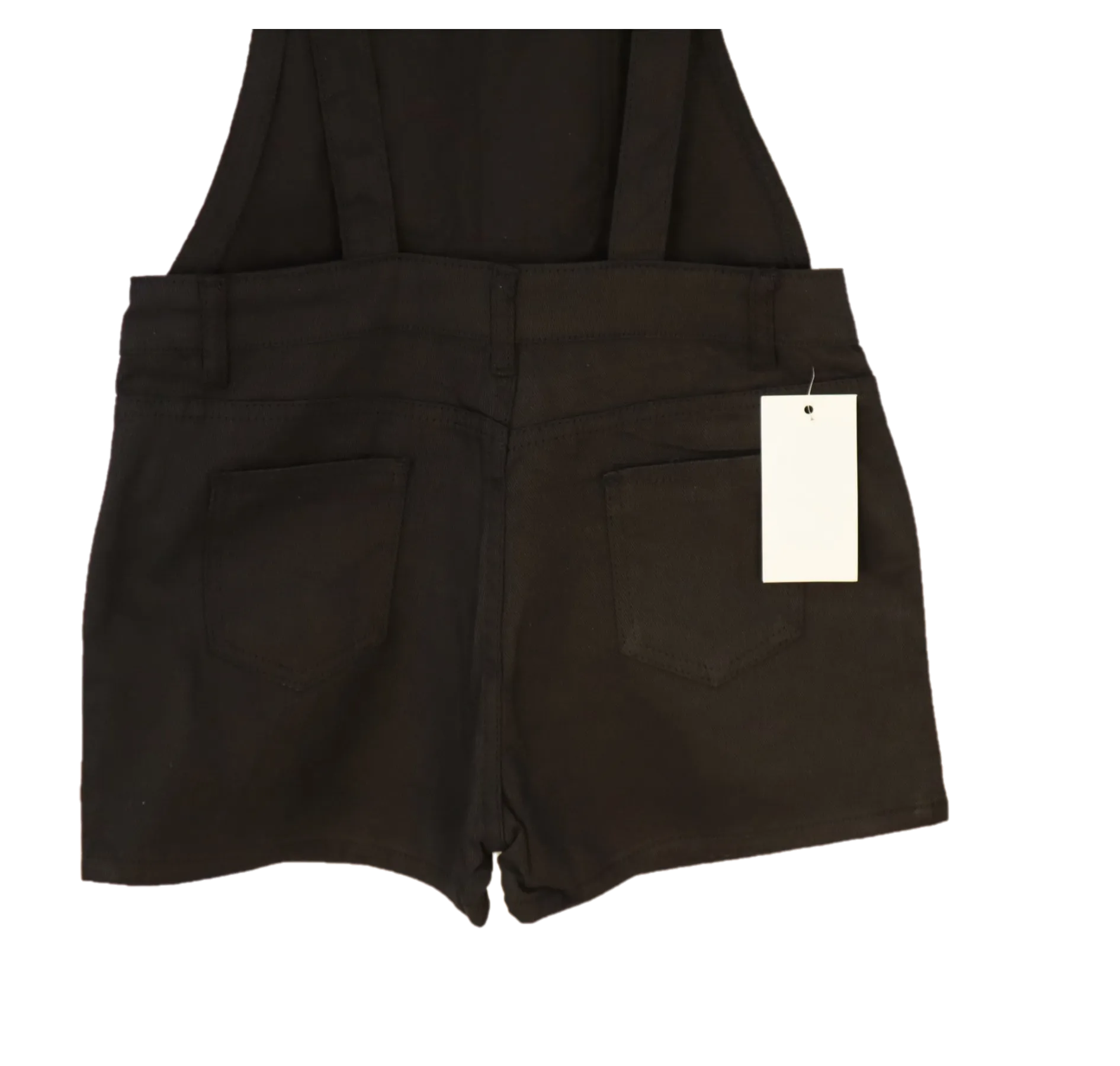 Black Denim Short Overall