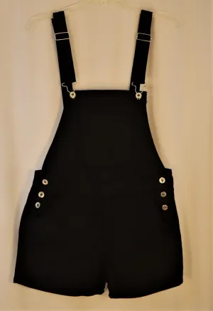 Black Denim Short Overall