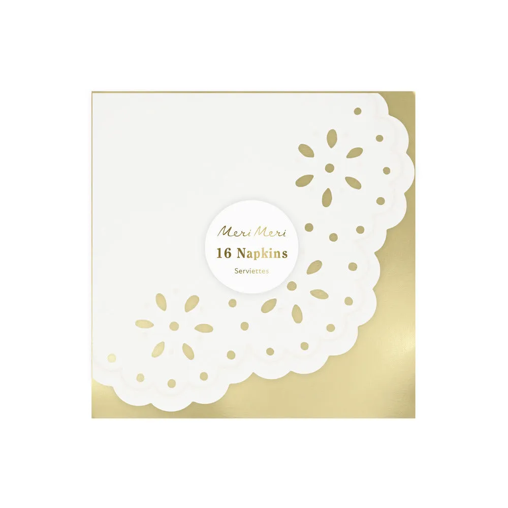 Broderie Anglaise lace Whitei napkins L