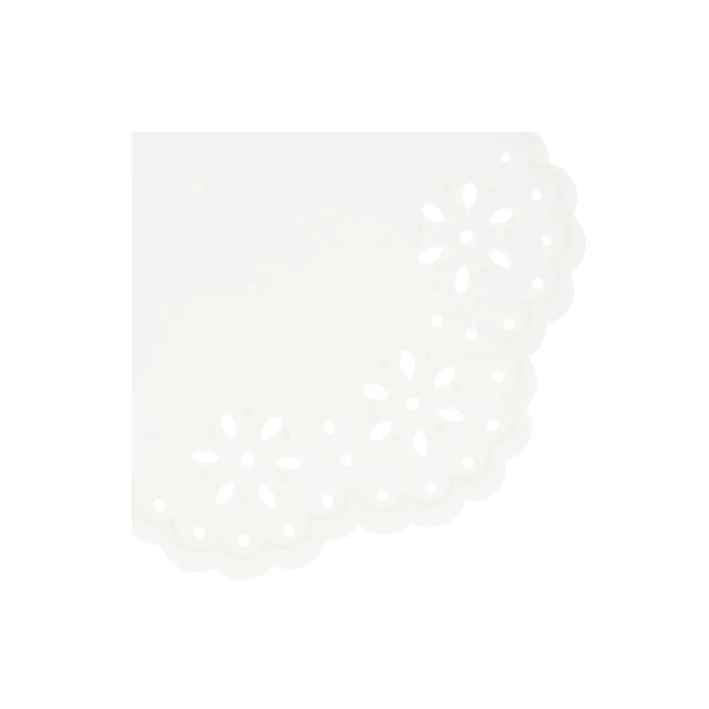 Broderie Anglaise lace Whitei napkins L