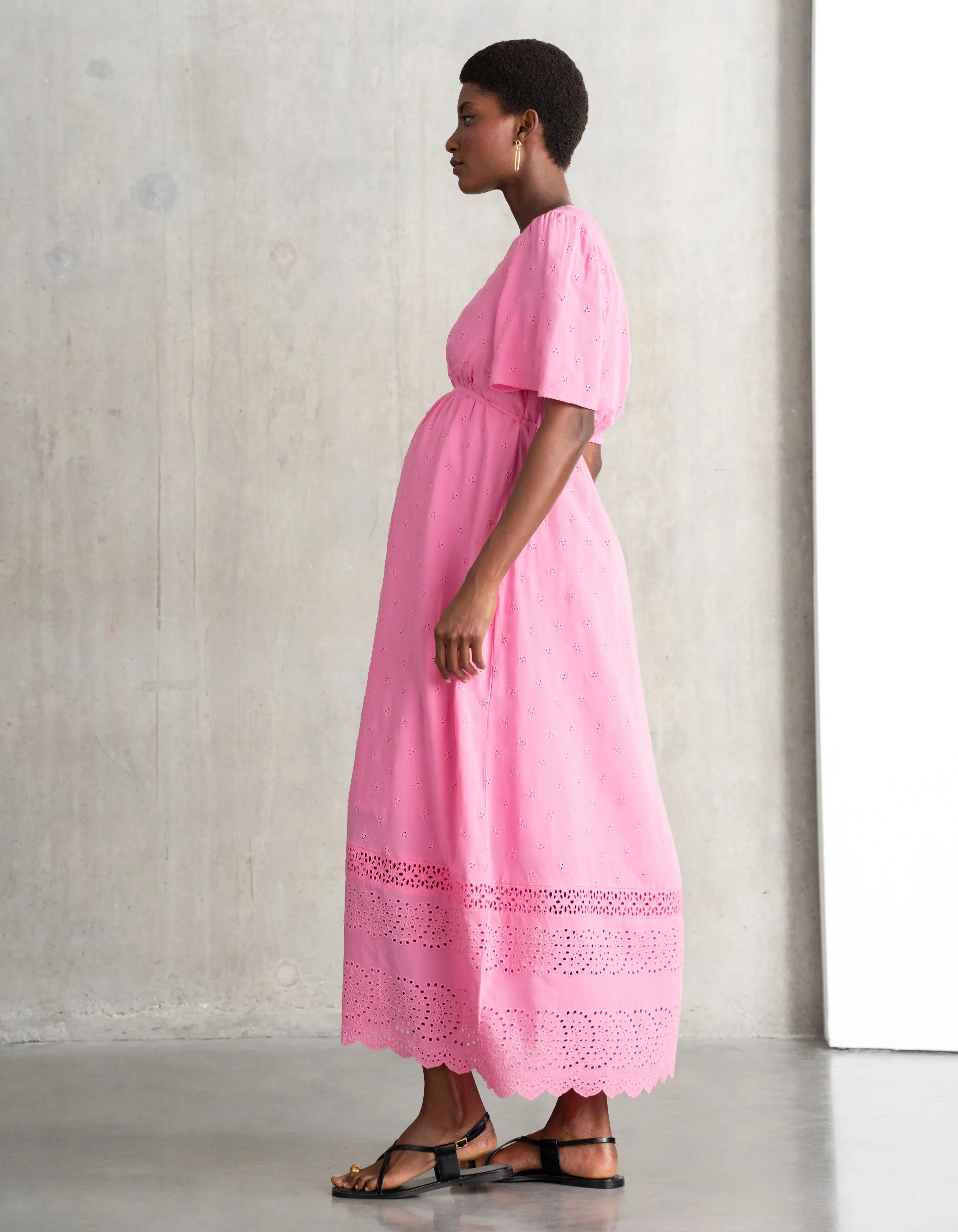 Broderie Maternity   Nursing Tea Dress