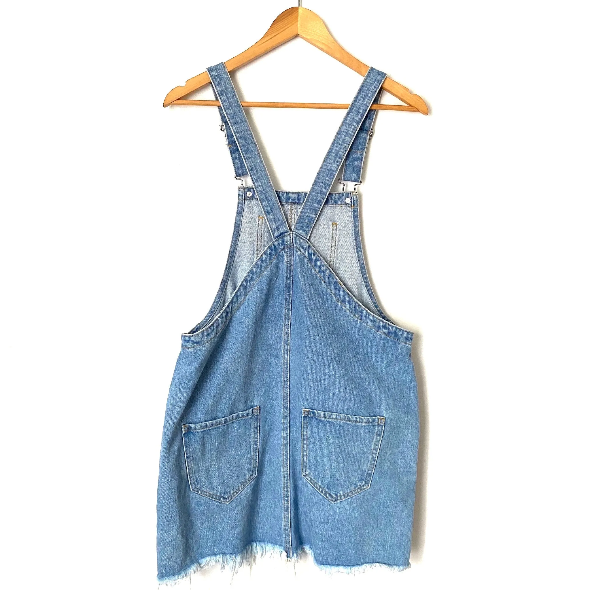 Cello Distressed Denim Overall Dress- Size S