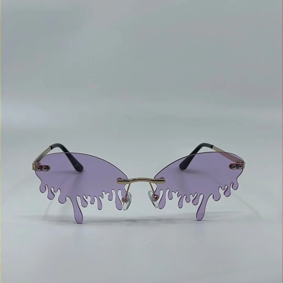 Drip Rimless Oval Slim Sunglasses