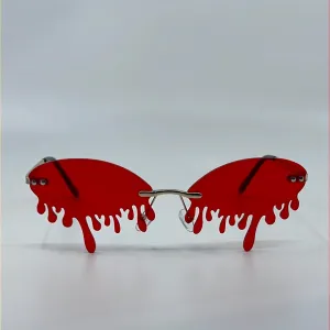 Drip Rimless Oval Slim Sunglasses