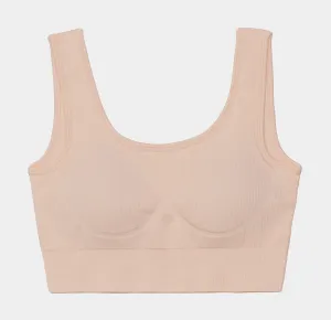 Eva Rib Knit Top Womens Top (Beige)
