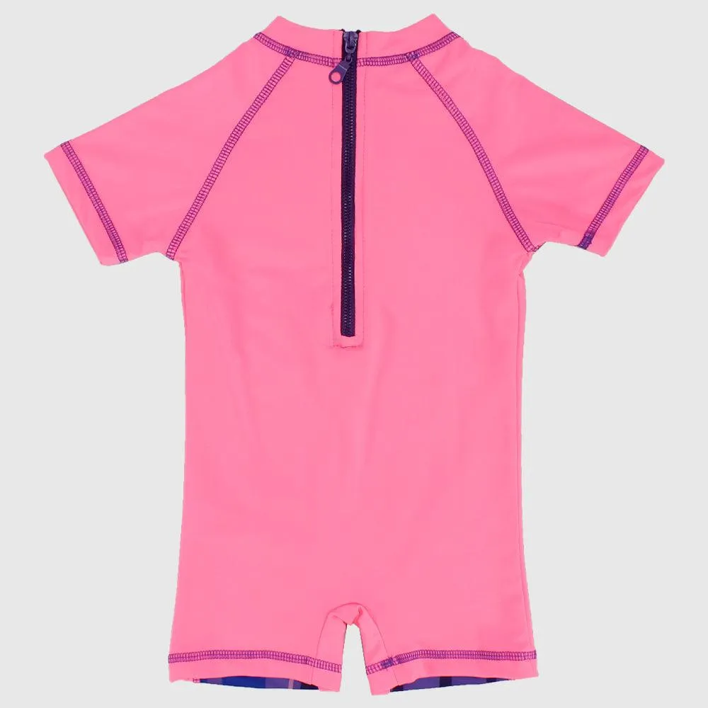 Flamingo Short-Sleeved Overall Swim Suit