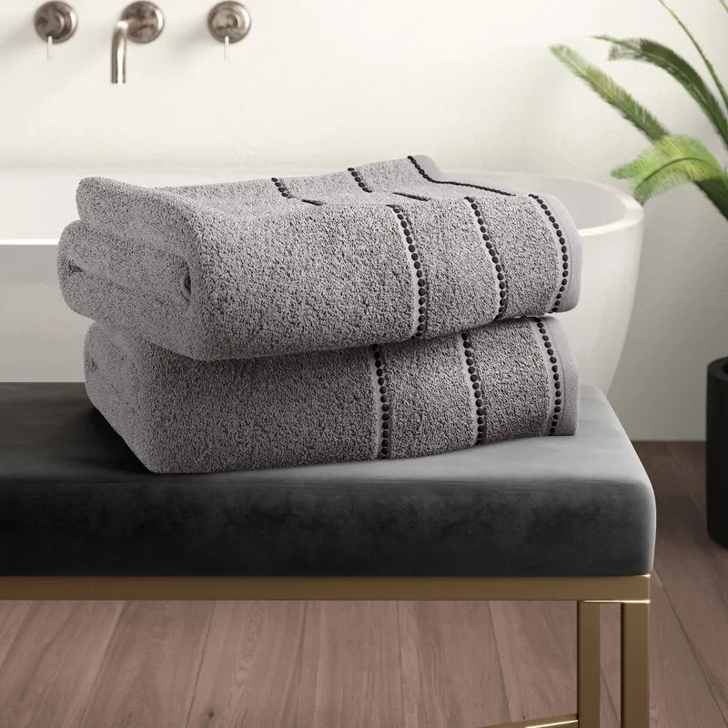 Fleur 2 Piece Classic 100% Cotton Bath Towel Set