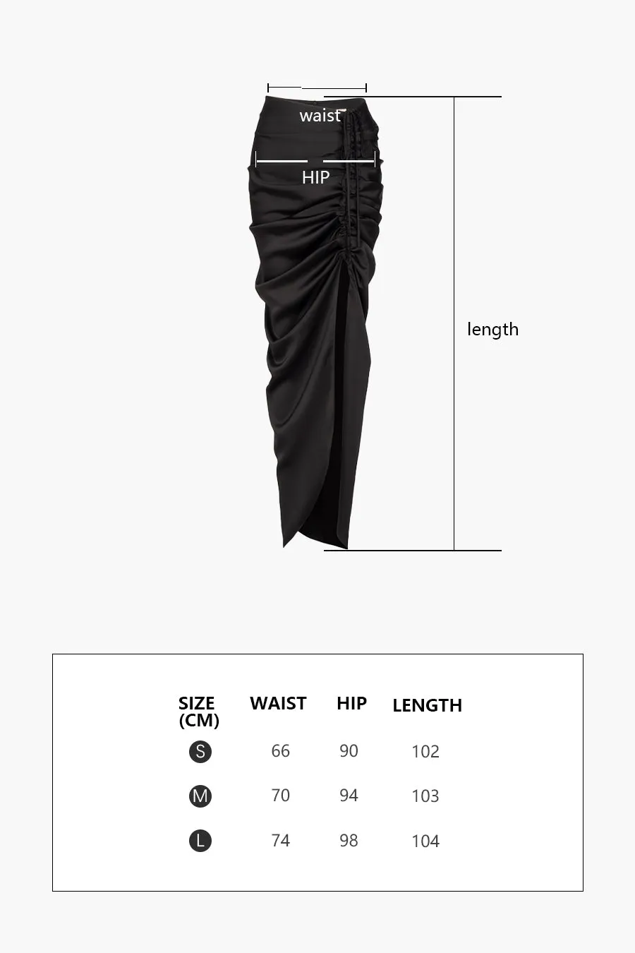 Gathered slit skirt | Black slit skirt | Street shot split skirt