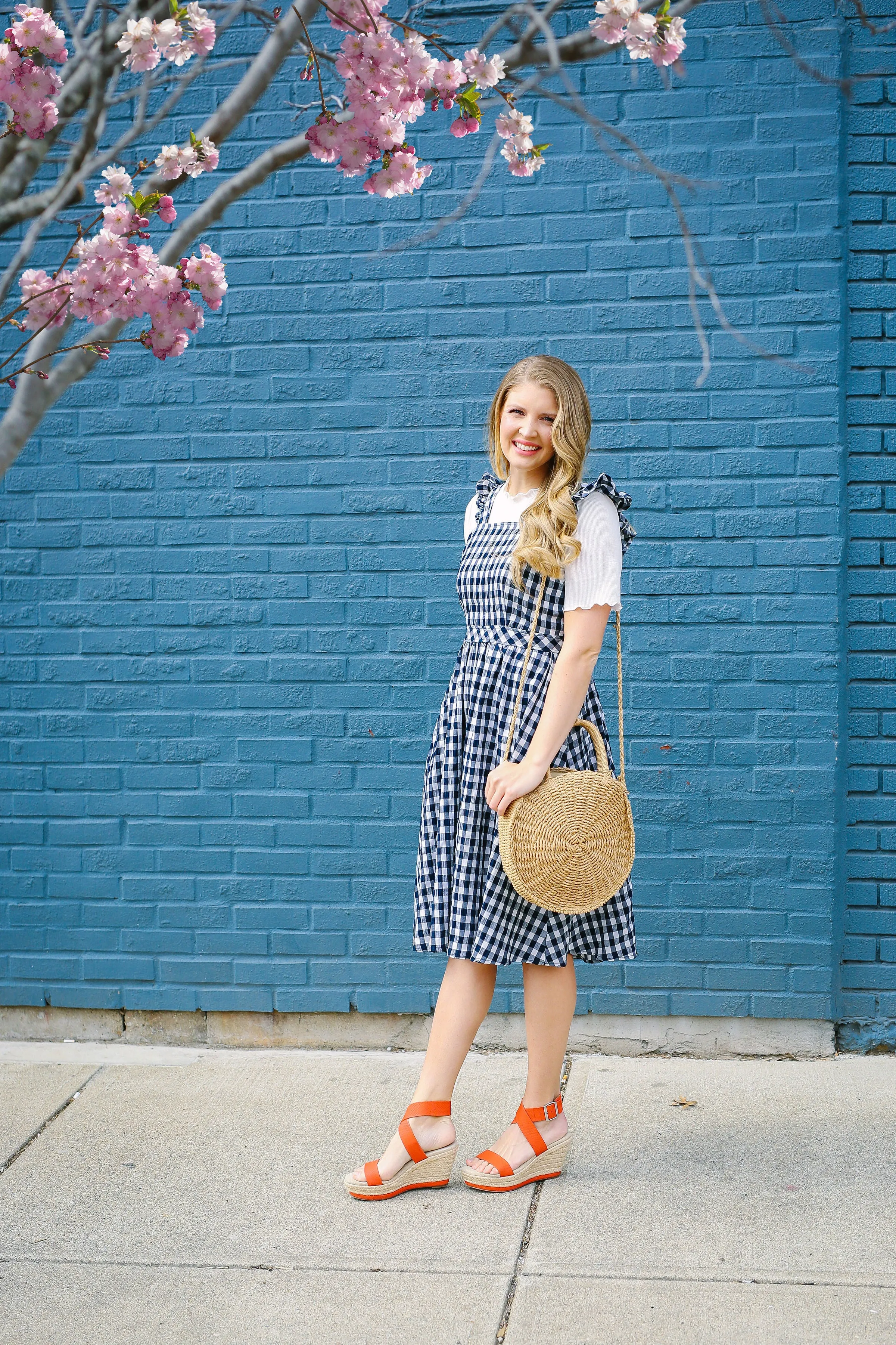Girly Gingham Overall Dress