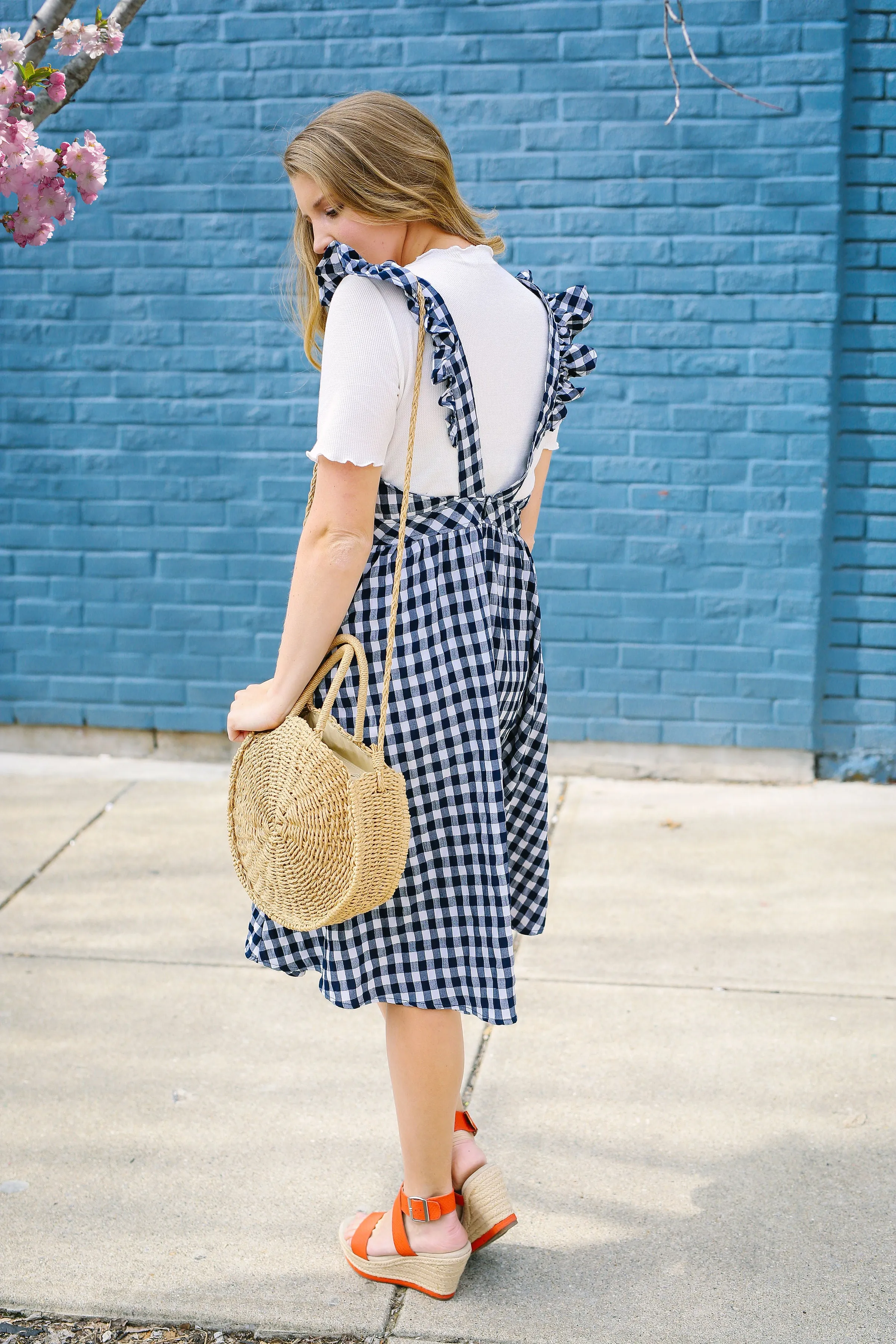 Girly Gingham Overall Dress