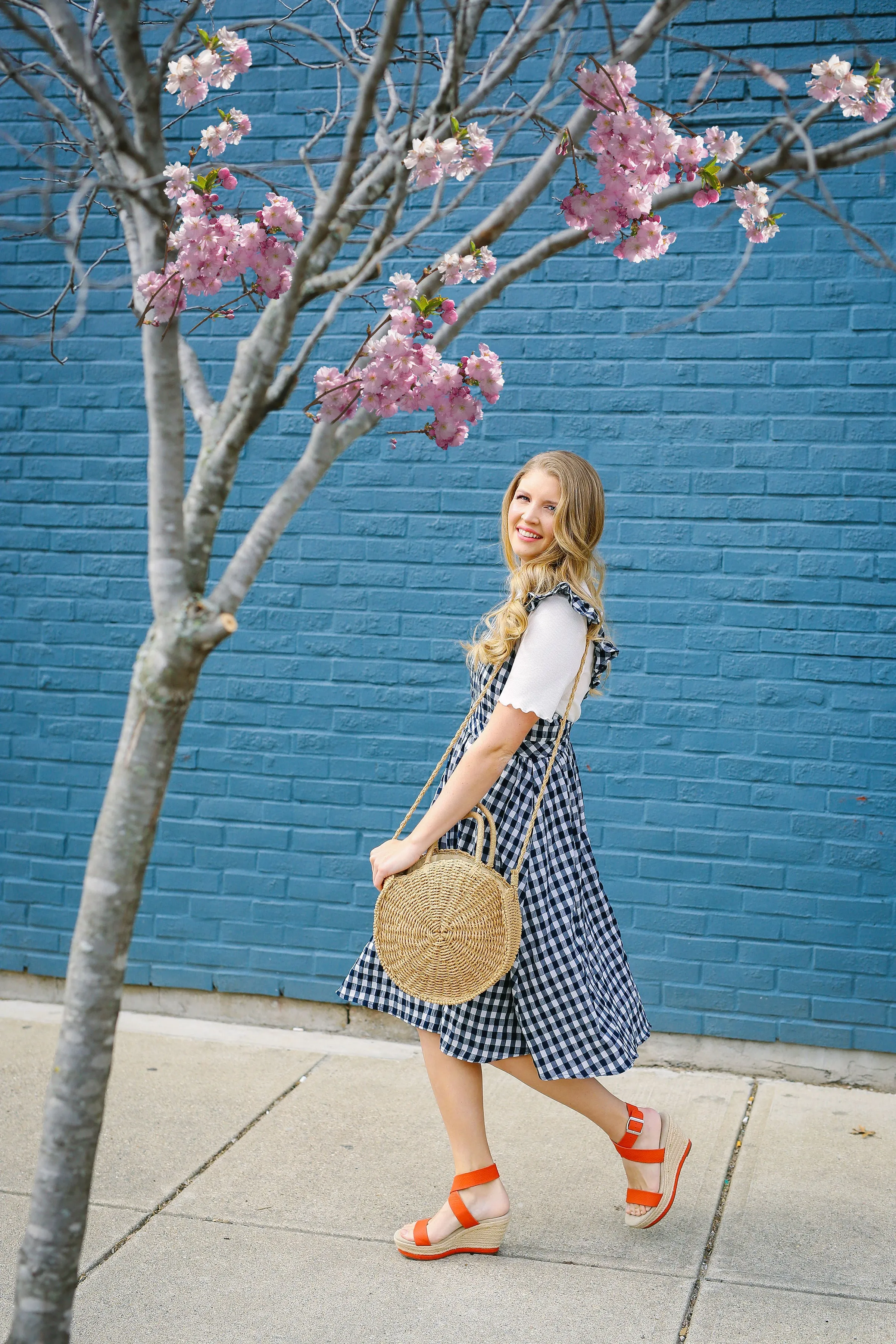 Girly Gingham Overall Dress