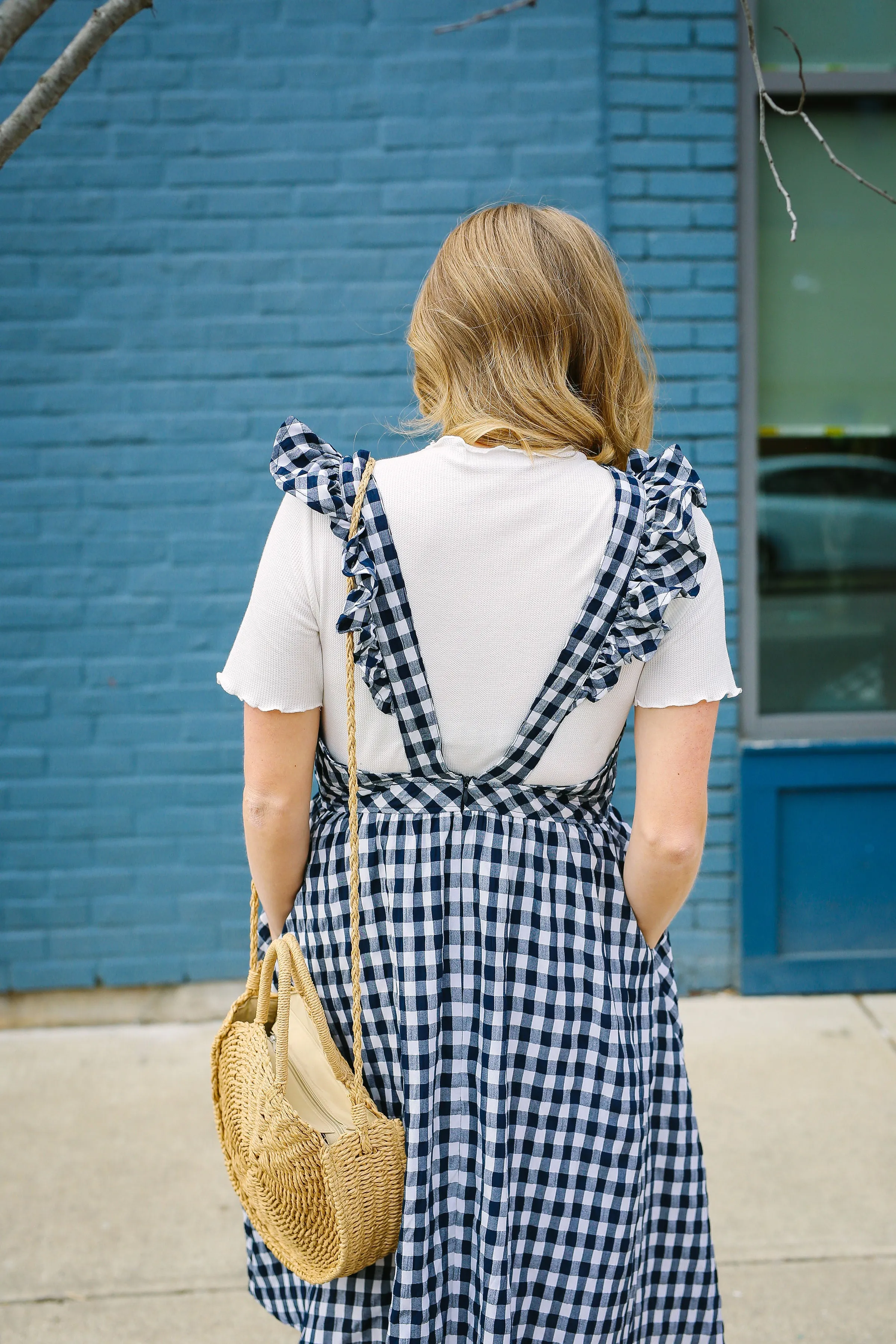Girly Gingham Overall Dress
