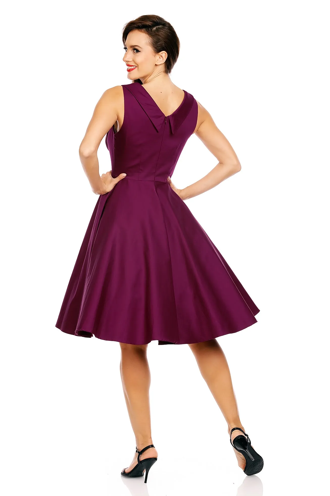 Grace Vintage Style Jive Dress in All Purple