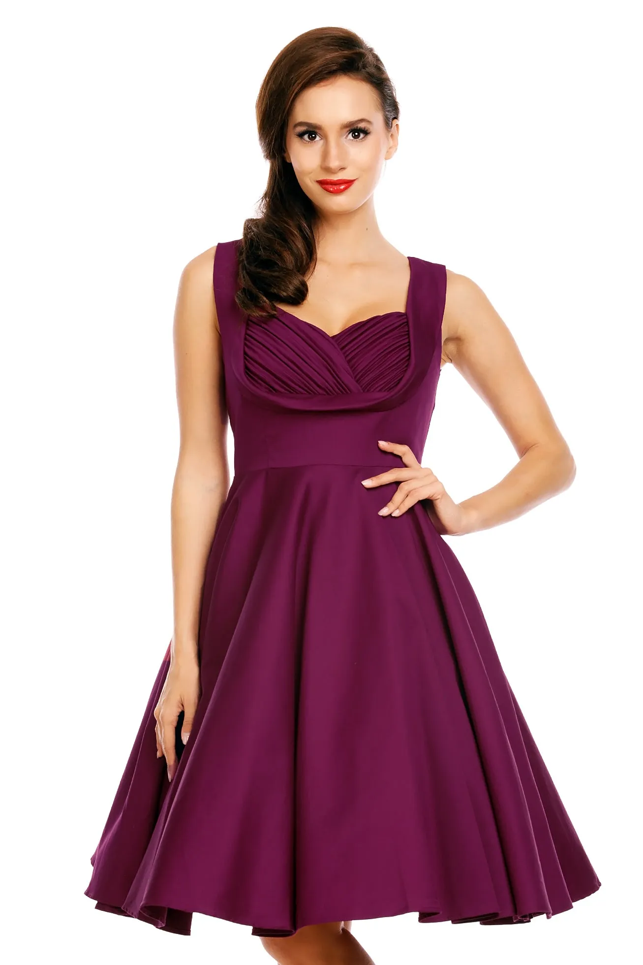 Grace Vintage Style Jive Dress in All Purple