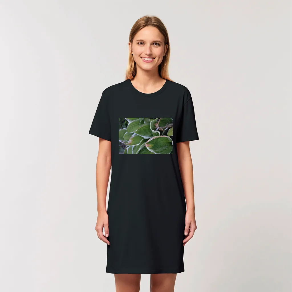 Green Leaves Organic T-Shirt Dress