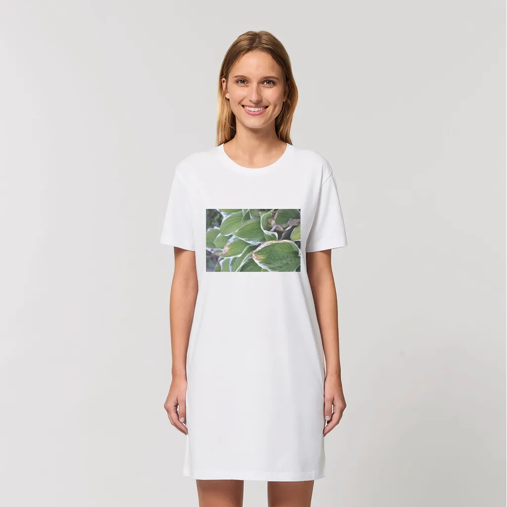 Green Leaves Organic T-Shirt Dress