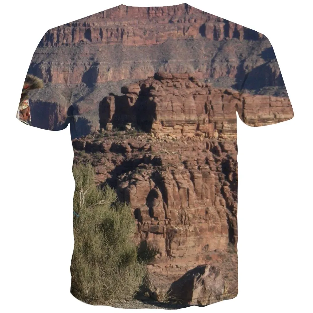 Indians T-shirt Men Grassland Tshirts Novelty Sunset Tshirt Printed War T shirts Funny