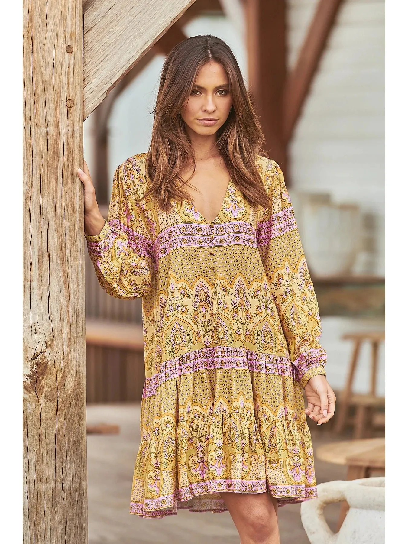 JAASE Payson Mini Dress - Caramel Odessa