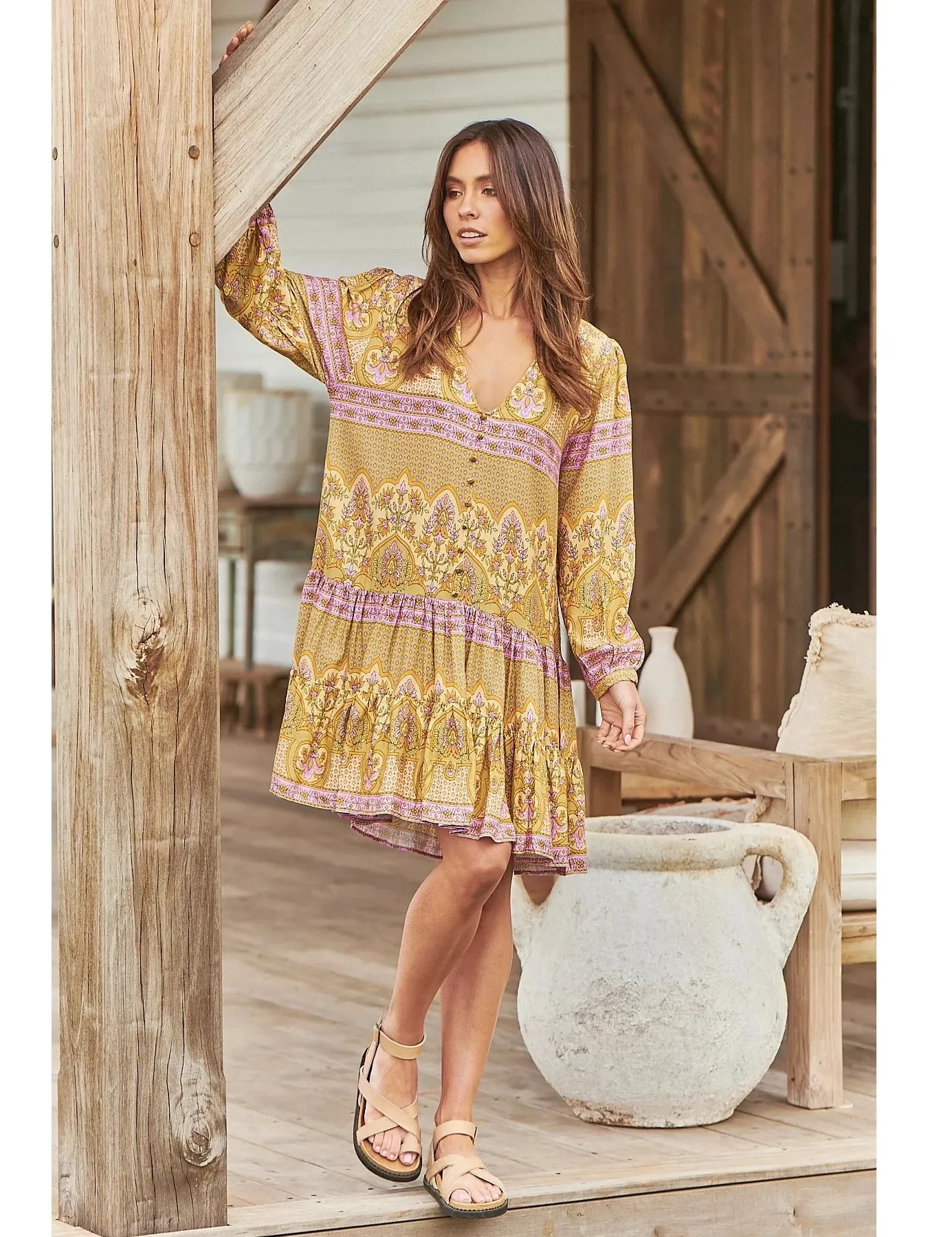JAASE Payson Mini Dress - Caramel Odessa