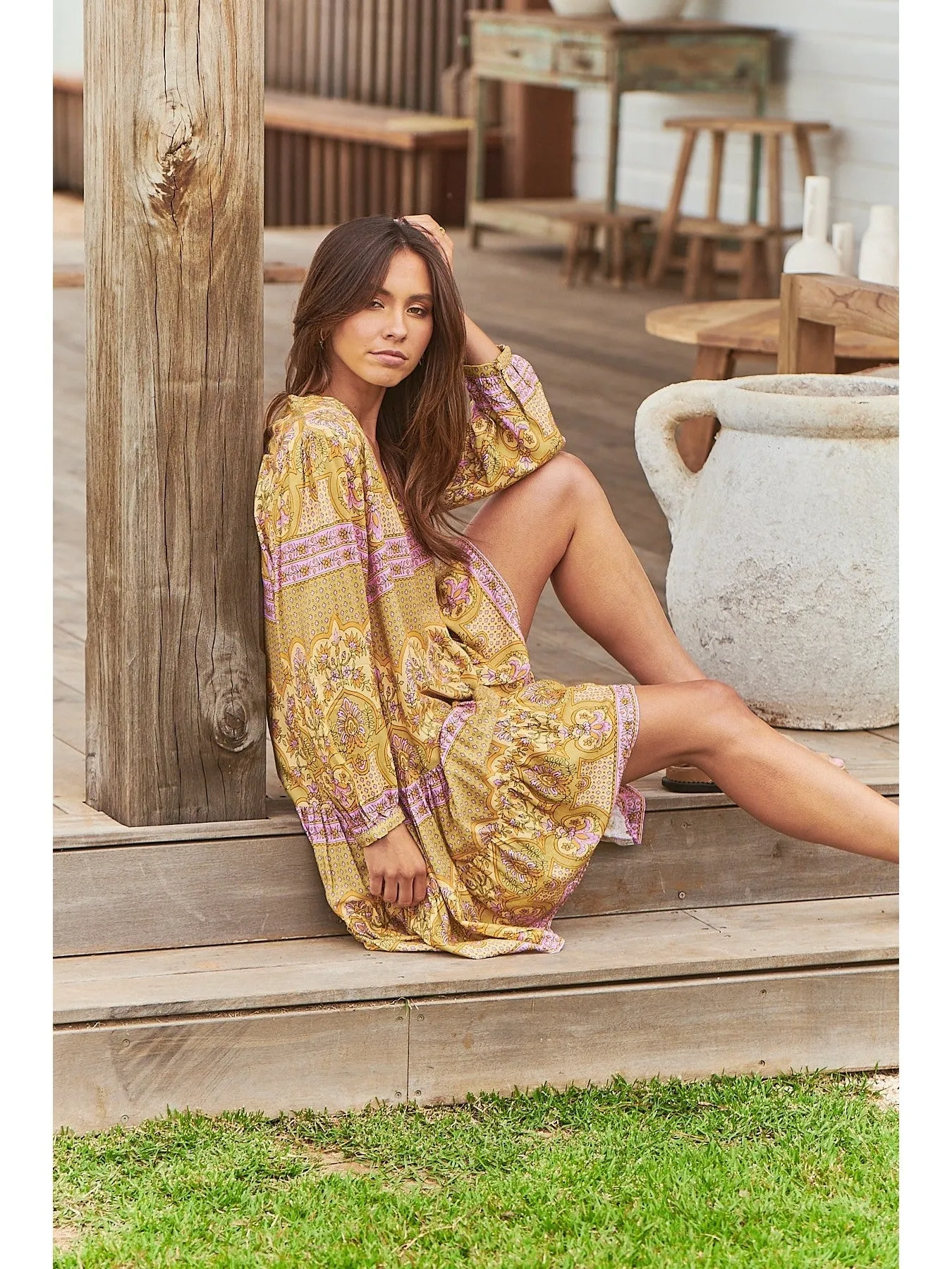 JAASE Payson Mini Dress - Caramel Odessa