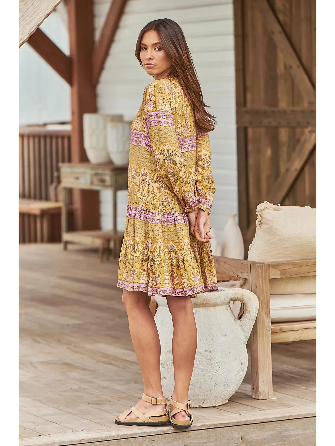 JAASE Payson Mini Dress - Caramel Odessa