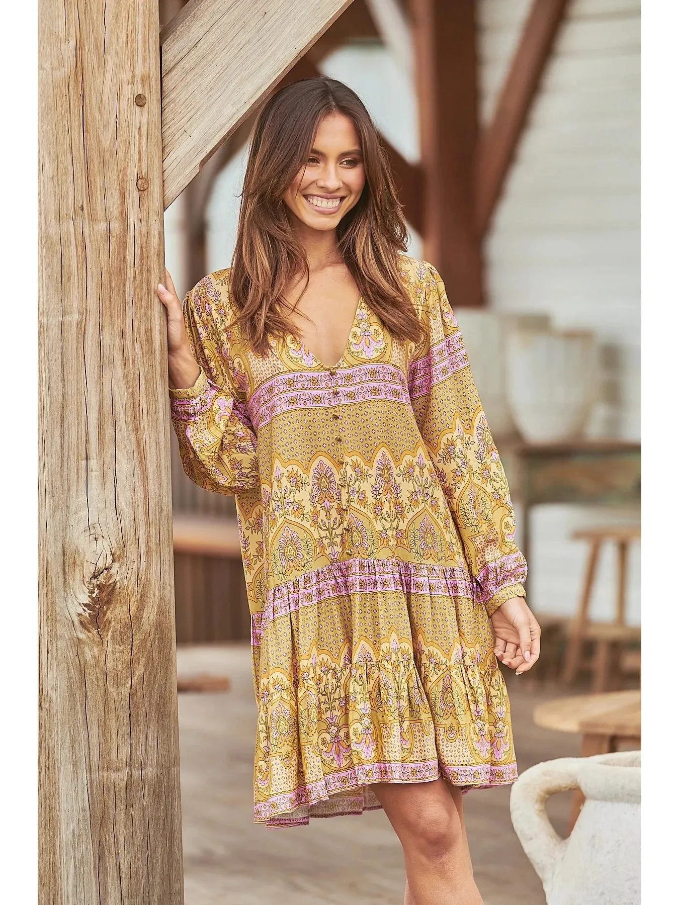 JAASE Payson Mini Dress - Caramel Odessa