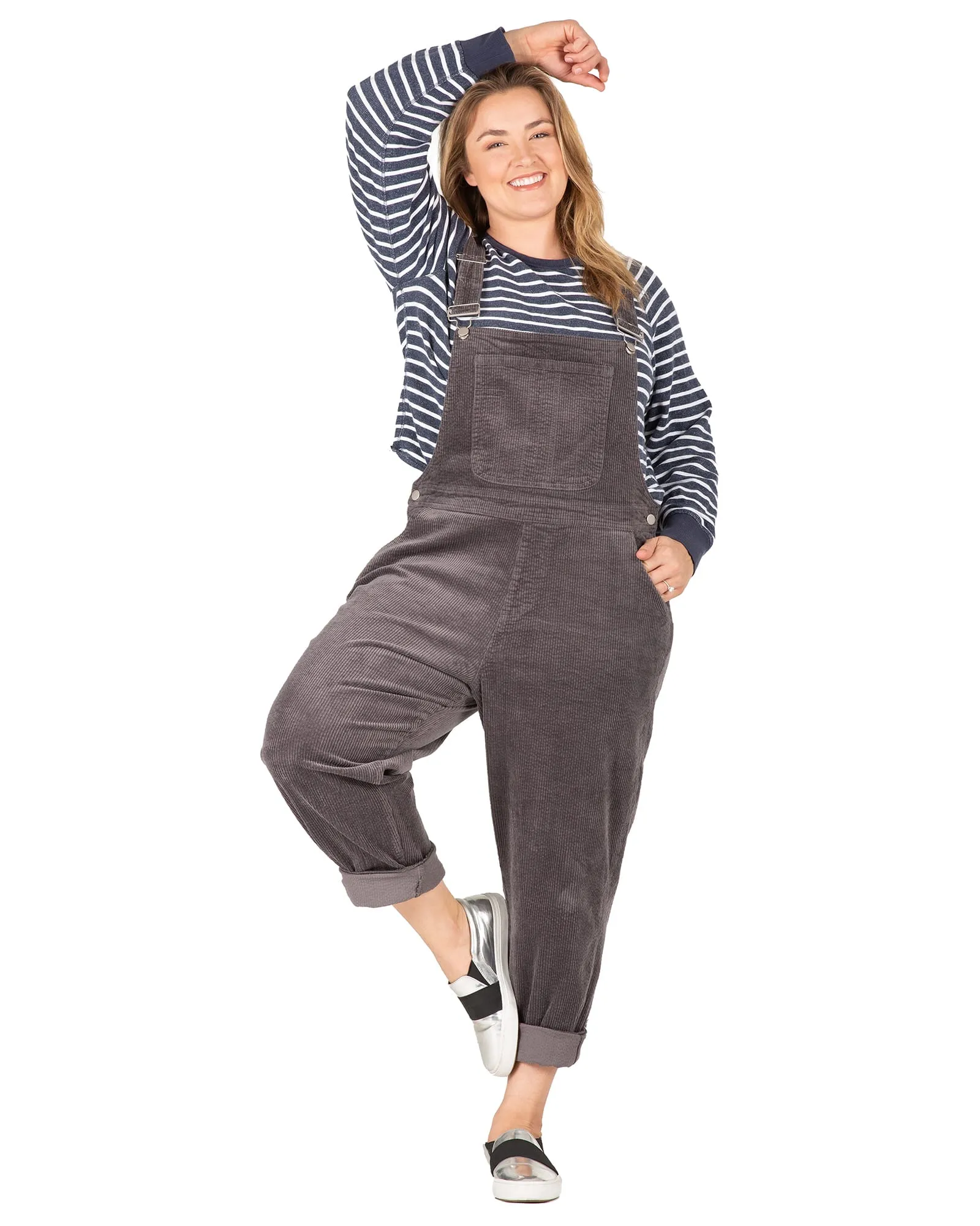 Kylie Corduroy Overall | Charcoal