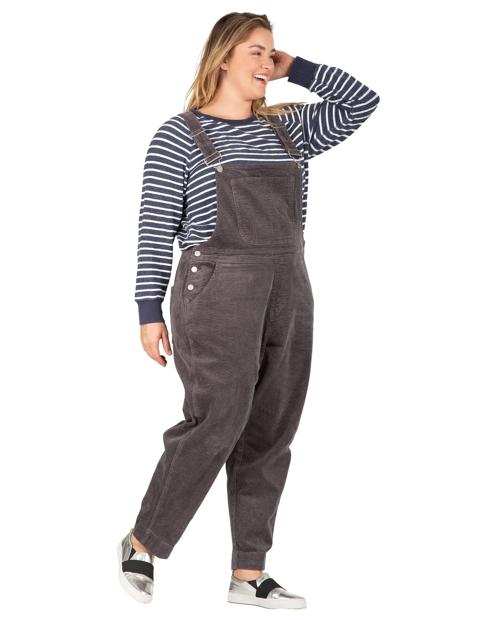 Kylie Corduroy Overall | Charcoal