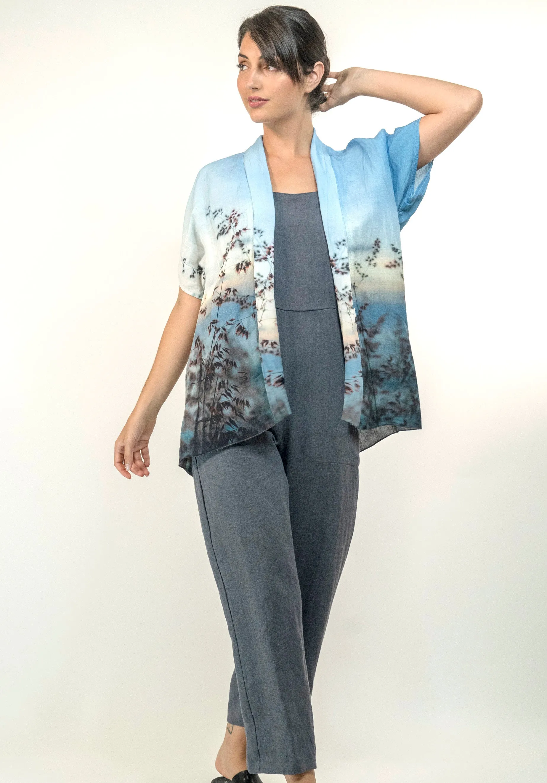 LENNOX SUNRISE LINEN MODAL KIMONO