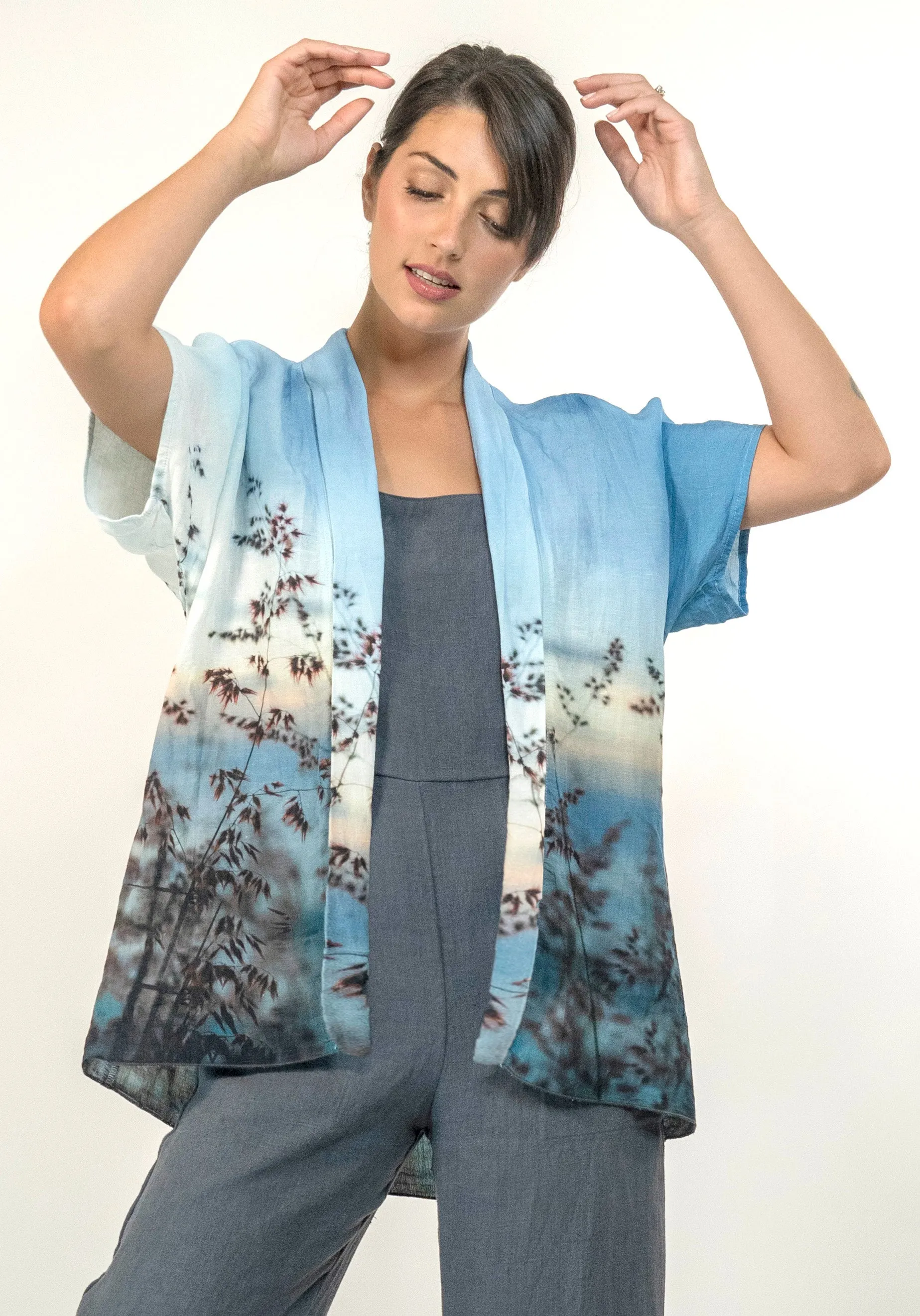 LENNOX SUNRISE LINEN MODAL KIMONO