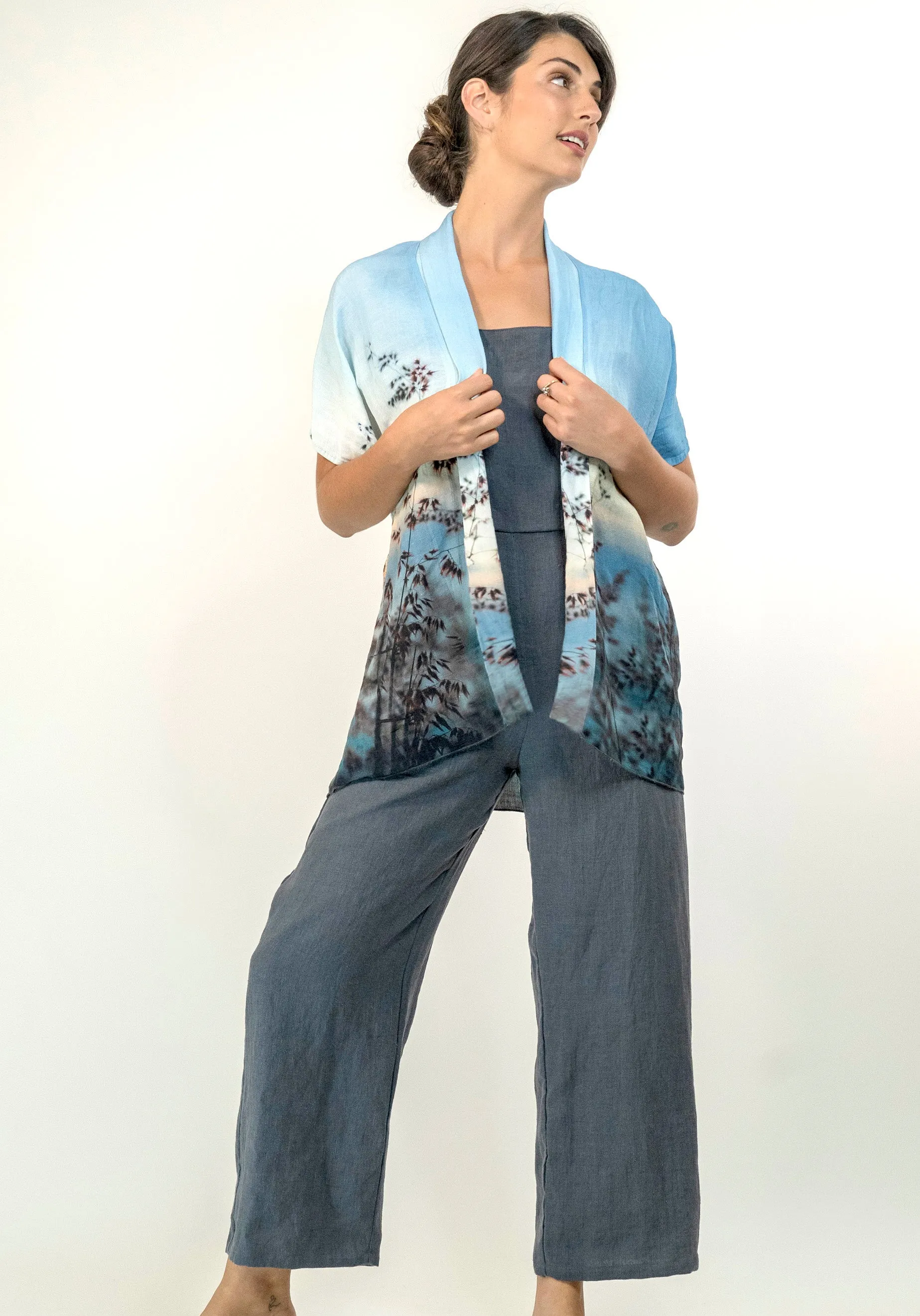 LENNOX SUNRISE LINEN MODAL KIMONO