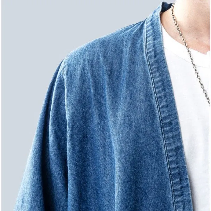 Light Blue Denim Kimono Jacket