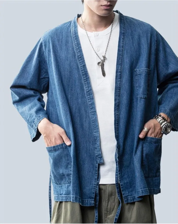 Light Blue Denim Kimono Jacket