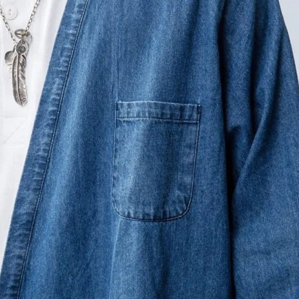 Light Blue Denim Kimono Jacket