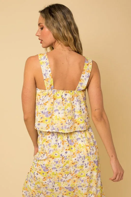 Lime-Ivory Strap Top