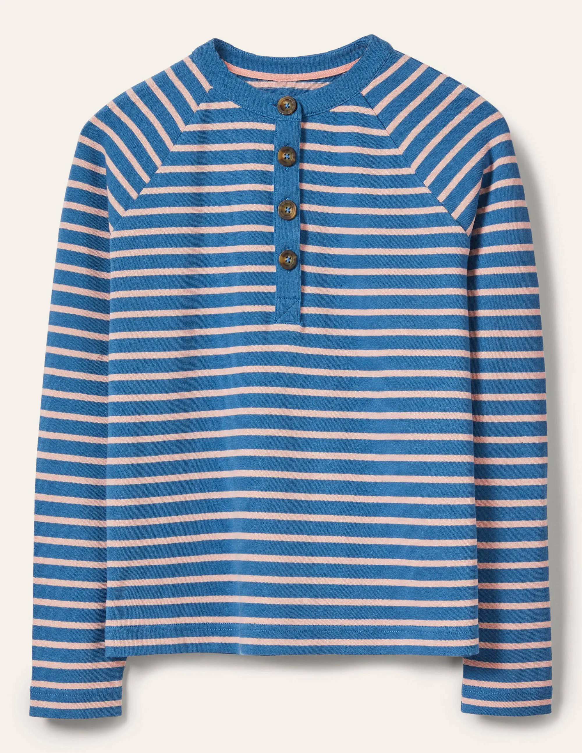 Mariner Henley Top-Blue Ribbon/Milkshake