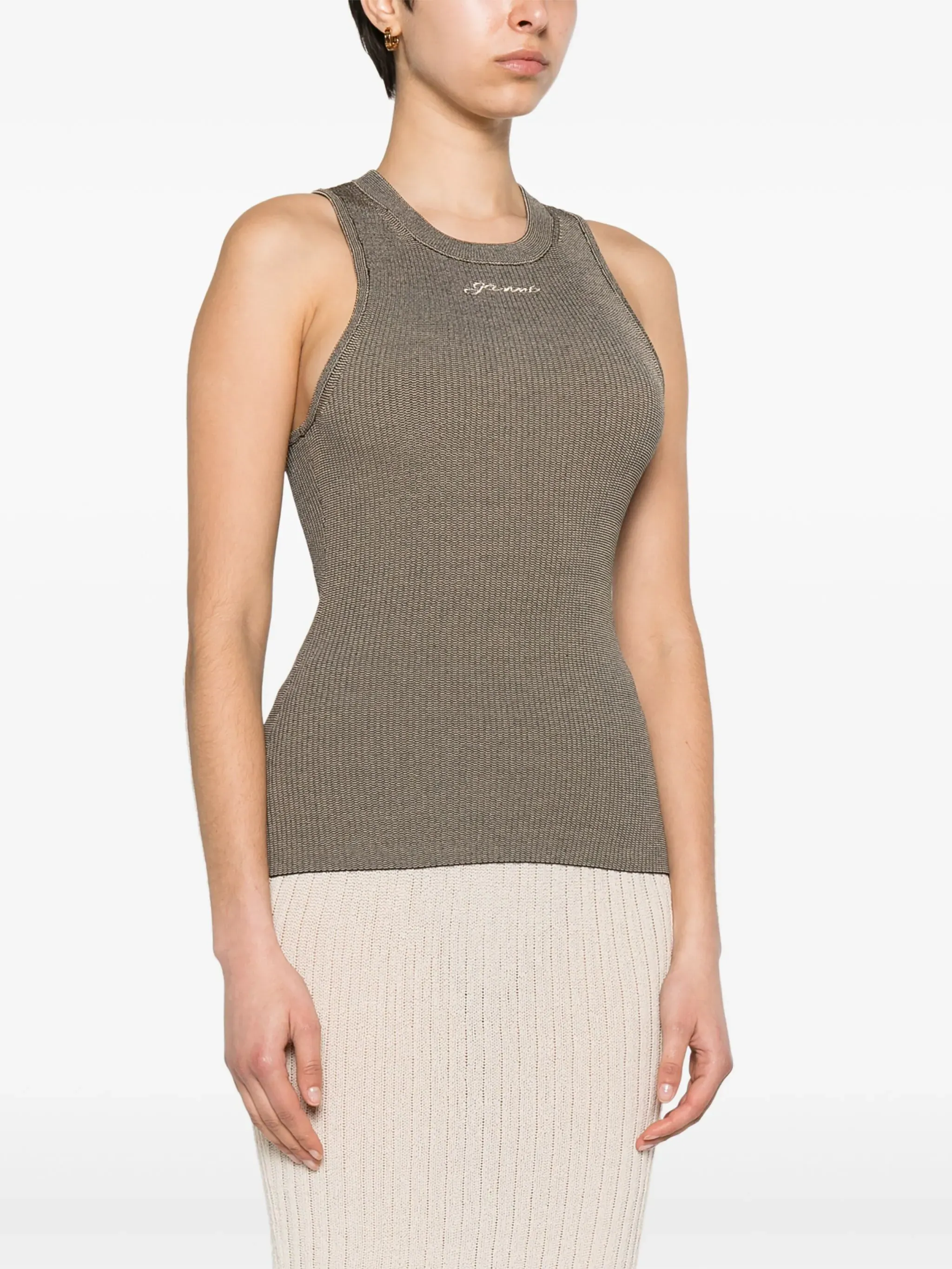 Melange Knit Sleeveless Top