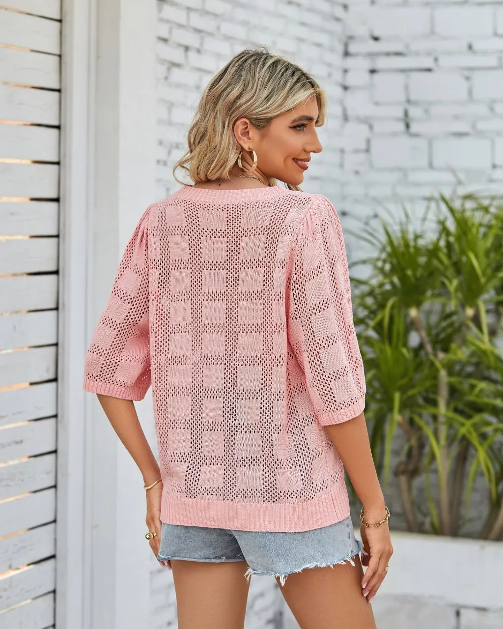 Mia Crochet Top - Pink - LAST ONE
