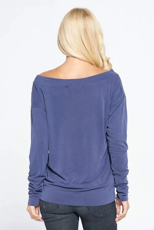 Modal Knit Solid Top with Dolman Sleeve