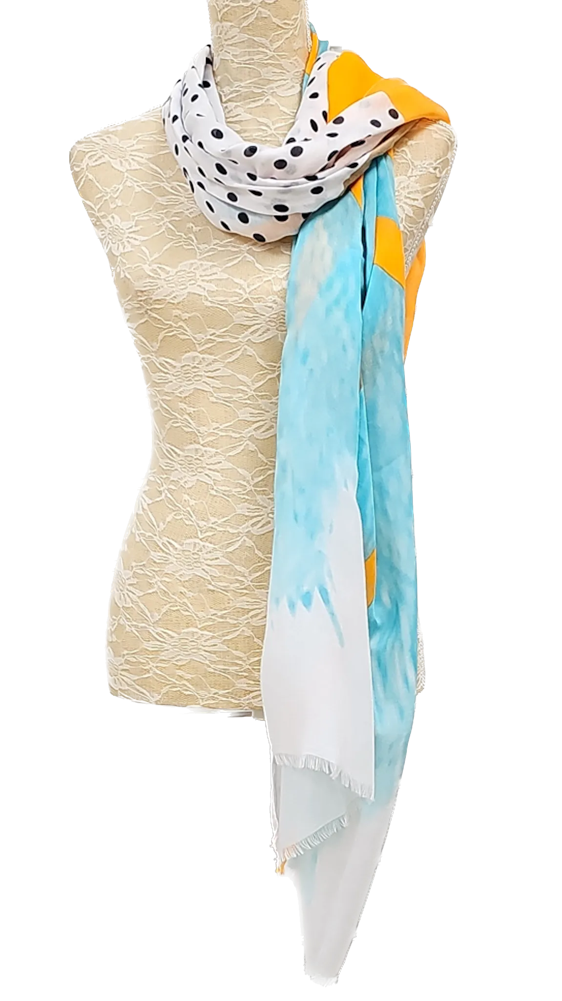 Multi Colour Polka Spot Print Scarf