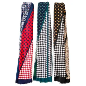 Multi Pattern Print Soft Feel Scarf