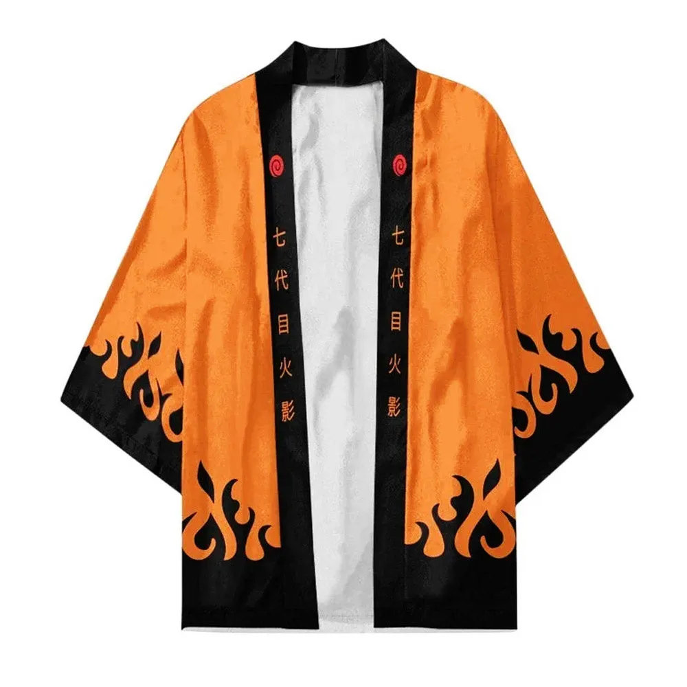 Naruto - Naruto Haori Kimono Jacket - Orange Hokage - Cosplay