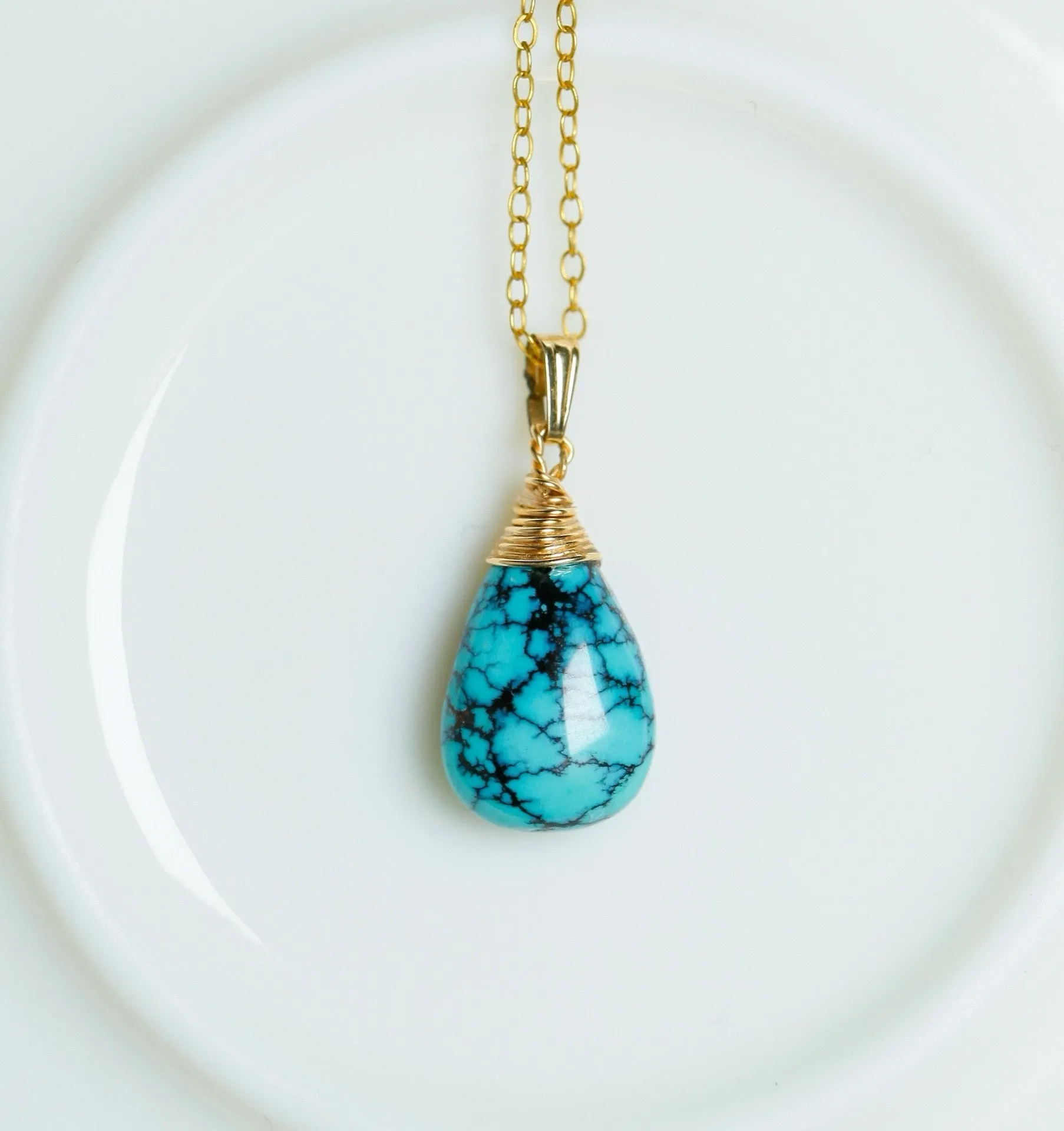 Natural raw turquoise pendant-ZROLMA(DZ2024923001)
