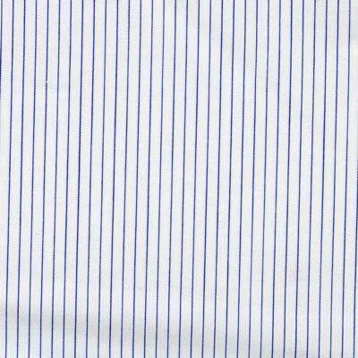 Navy Fine Stripe on White Textured Classic Custom Shirt 100c 90*90 Sar081a